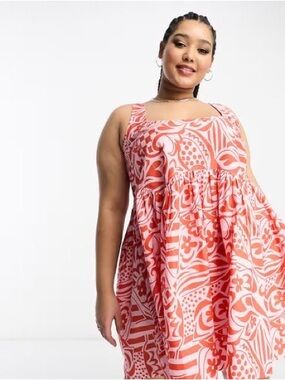 ASOS cotton beachy floral swing dress